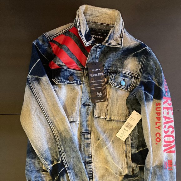 REASON Other - Reason Jean Jacket Beautiful Distressed Jean Jacket Men size M